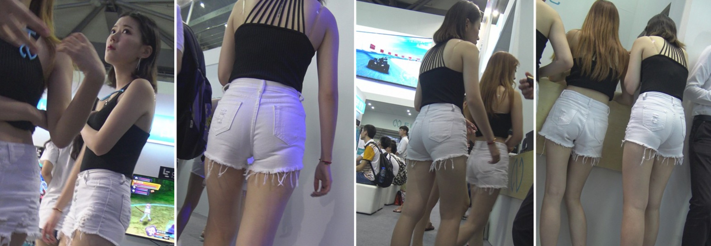 4k-展会后台性感长腿白热裤美眉