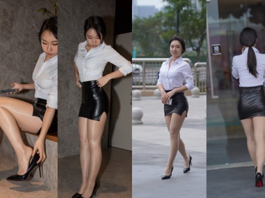 牛男街拍●紧俏的制服皮裙女孩 【套图+视频】