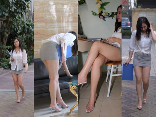 牛男街拍●灰色包臀短裙美女 【套图+视频】