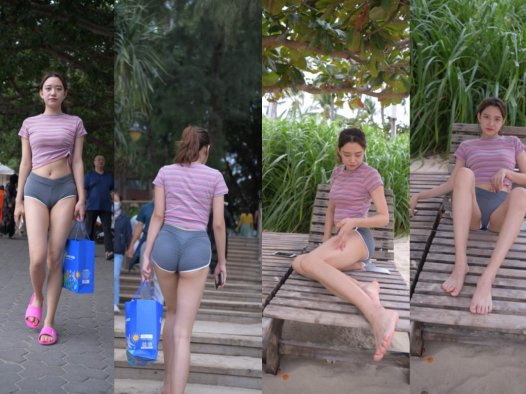 [第8季•从心出发] 【一只麋鹿旅拍作品】灰色热裤美女