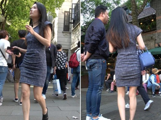 4K – 街拍灰色紧身裹臀裙美女 [1.49 GB/MP4]