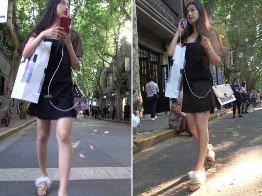 4K – 街拍黑裙子美女 [1.00 GB/MP4]