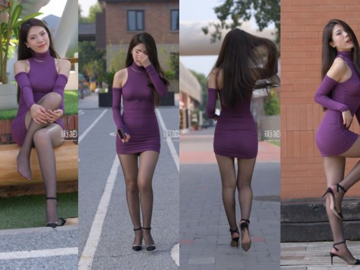 [一只麋鹿专区] 紫裙黑丝美女 【已补视频】