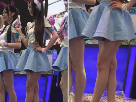 舞台上天生丽质的美腿小清新少女