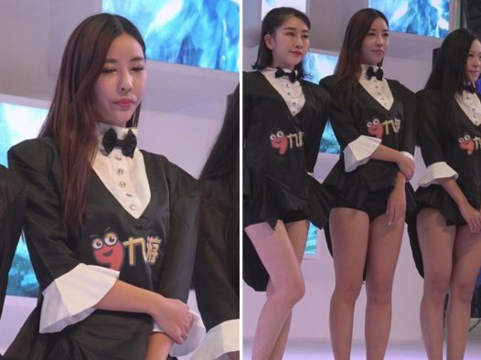 舞台上高挑性感的长腿高跟鞋女神