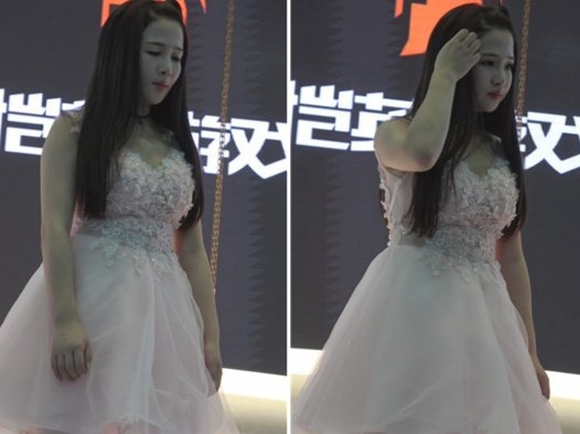 舞台上粉嘟嘟的公主裙萌妹子